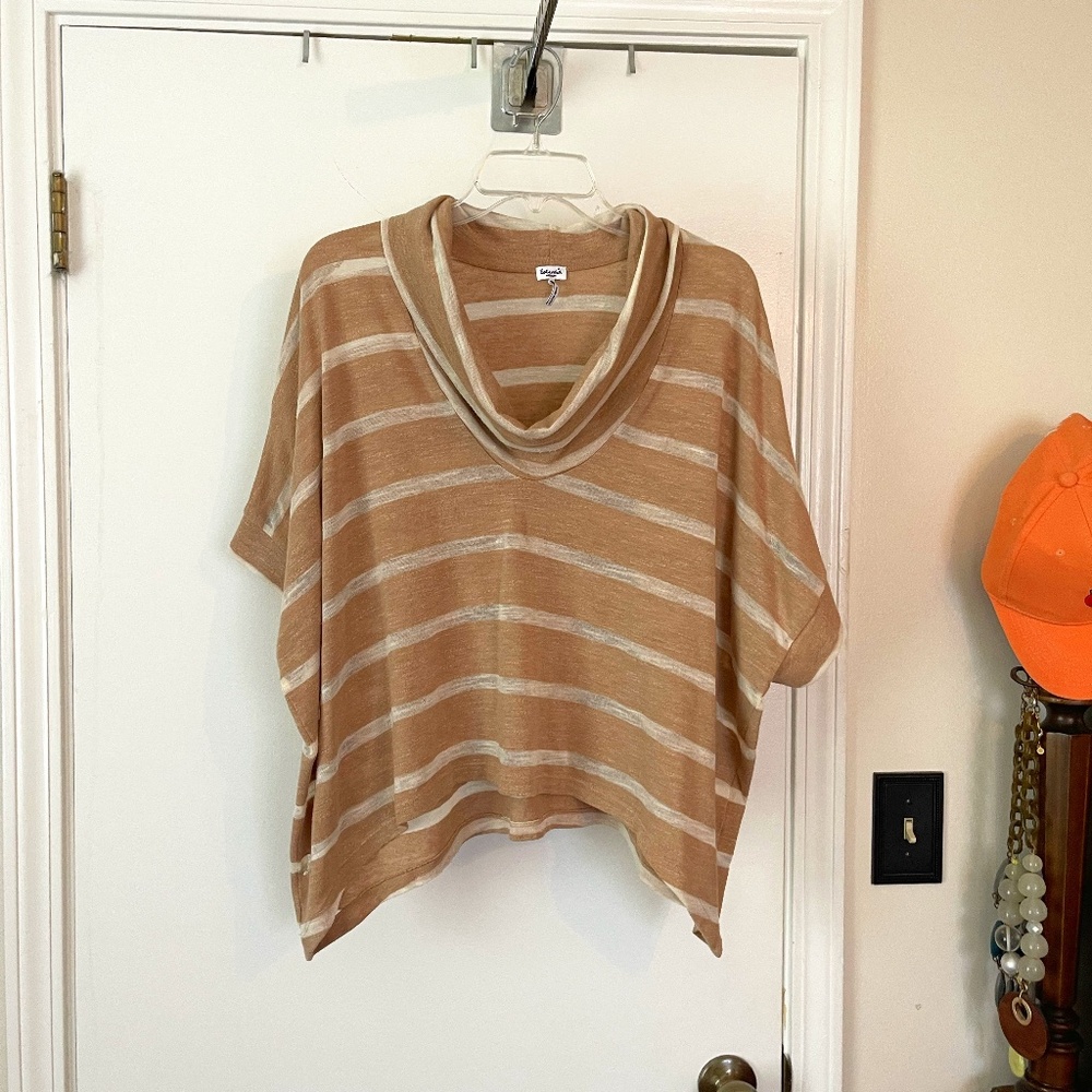 Anthropologie Splendid Cowlick Drapey Striped Top